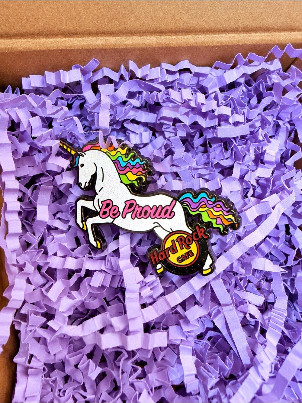 Be Proud Rainbow Unicorn Enamel Pin - Hard Rock Cafe
